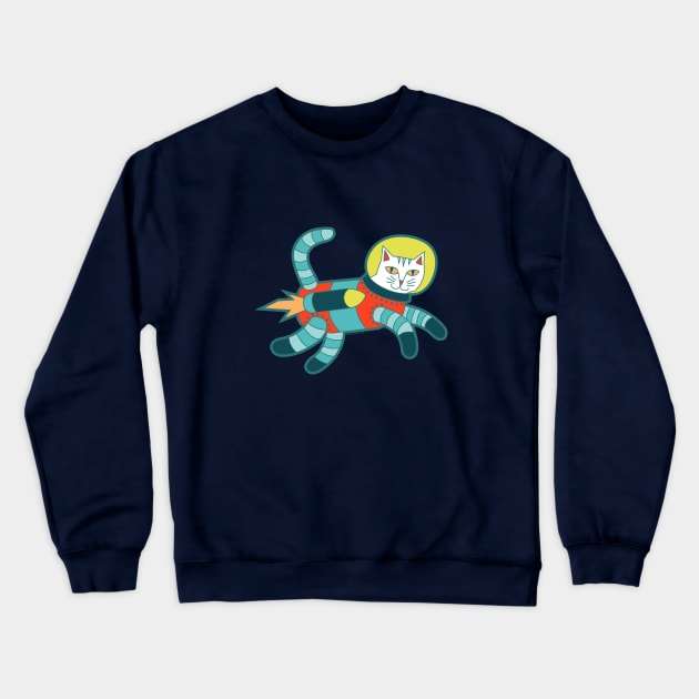 Catstronaut Crewneck Sweatshirt by pinkowlet